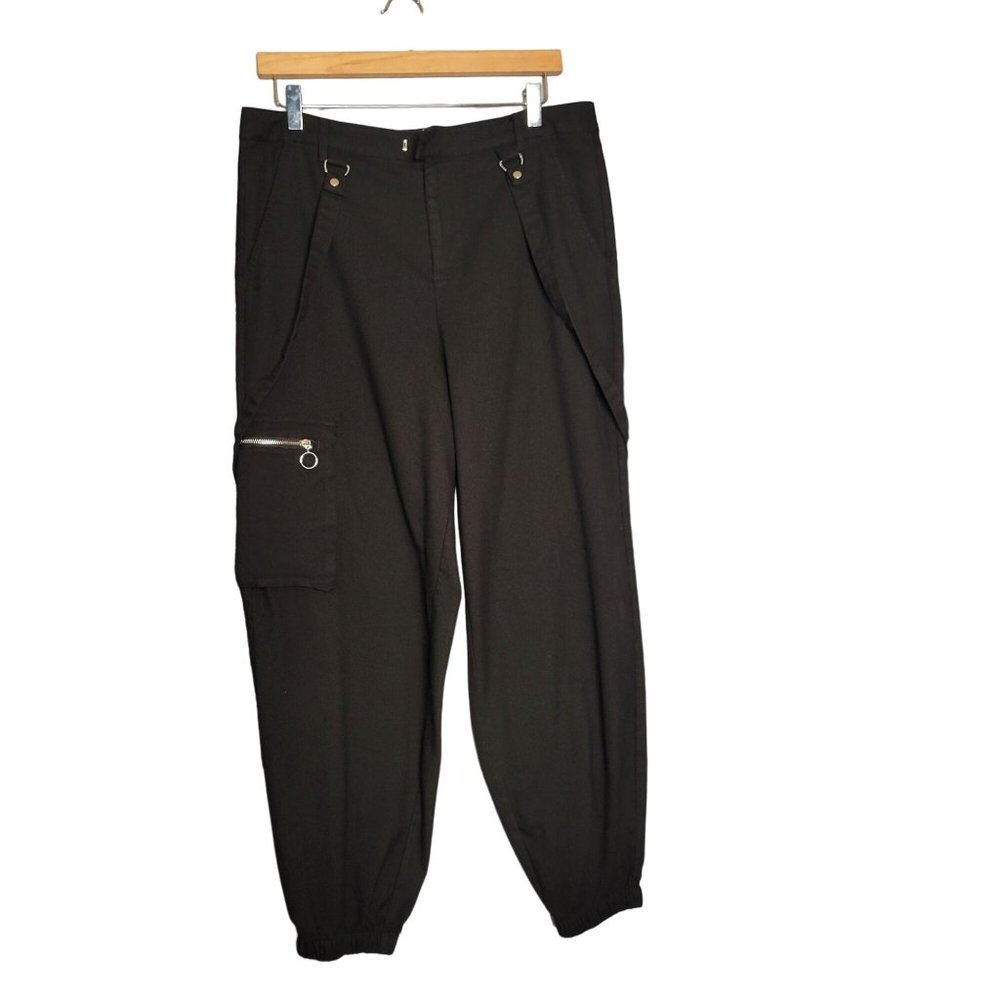 Hot‎ Topic Women's Juniors 13 Black Strap Ultra Hi-Rise Jogger Pants